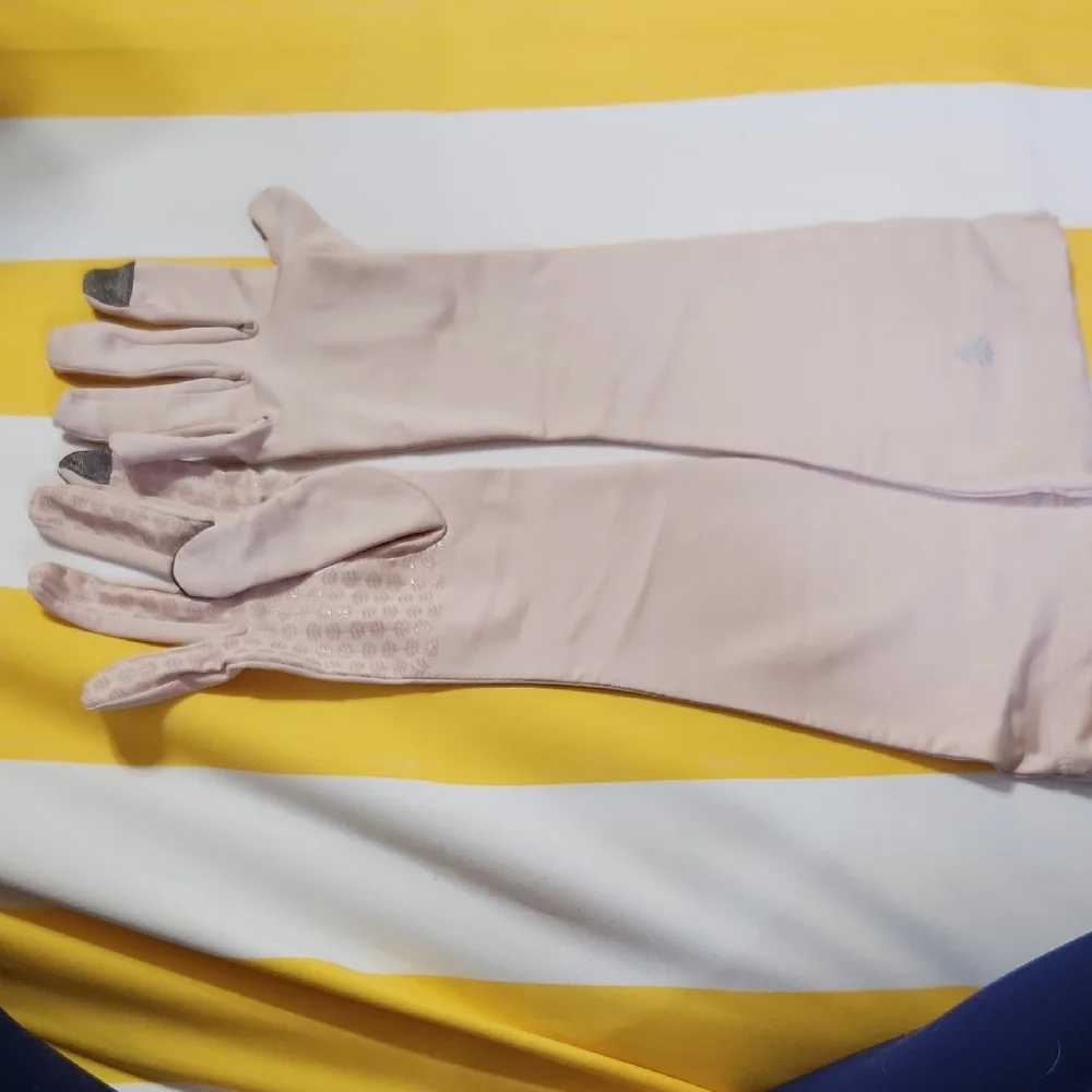 Coolibar Long Pink Sun Protection Gloves with Touchscreen Tips